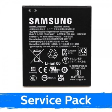 Akumuliatorius skirtas Samsung G766 Xcover 7 Pro EB-BG766GBY (Service Pack) Akumuliatorius skirtas Samsung G766 Xcover 7 Pro EB-BG766GBY (Service Pack)