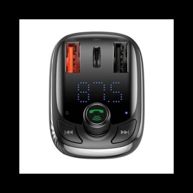 Automobilinis įkroviklis Baseus "PPS Quick" juodas (kroviklis / FM moduliatorius / USB / laisvu ranku iranga) 1