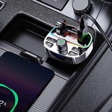 Automobilinis įkroviklis Dudao "R2Pro+" juodas (PD25W / FM moduliatorius / USB laikmena) 2