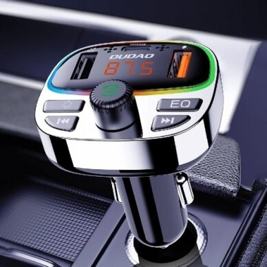 Automobilinis įkroviklis Dudao "R2Pro+" juodas (PD25W / FM moduliatorius / USB laikmena)