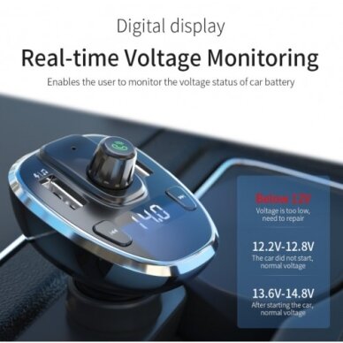 Automobilinis įkroviklis Essager "Dynamic" pilkas 3.4A (2xUSB / FM moduliatorius / USB laikmena) 3 Automobilinis įkroviklis Essager "Dynamic" pilkas 3.4A (2xUSB / FM moduliatorius / USB laikmena) 3