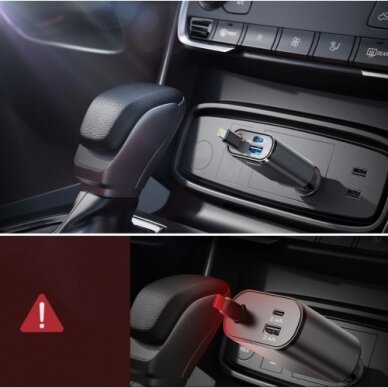 Automobilinis įkroviklis Joyroom "JR-CCL07" juodas 30W (1xPD / 1xQC3.0) + "Lightning" laidas 1