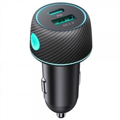 Automobilinis įkroviklis Joyroom "JR-CCN01" juodas 60W (1xPD / 1xQC3.0 / with LED Lighting) Automobilinis įkroviklis Joyroom "JR-CCN01" juodas 60W (1xPD / 1xQC3.0 / with LED Lighting)