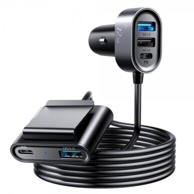 Automobilinis įkroviklis Joyroom "JR-CL05" juodas 72W (2xPD / 3xQC3.0) Automobilinis įkroviklis Joyroom "JR-CL05" juodas 72W (2xPD / 3xQC3.0)