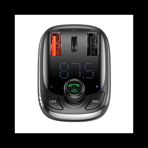 Automobilinis įkroviklis Baseus "PPS Quick" juodas (kroviklis / FM moduliatorius / USB / laisvu ranku iranga) 1