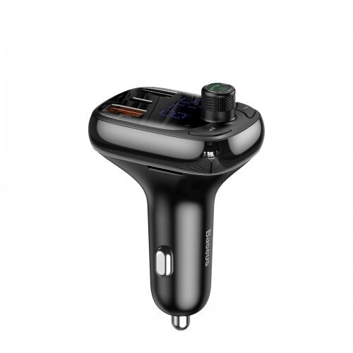 Automobilinis įkroviklis Baseus "PPS Quick" juodas (kroviklis / FM moduliatorius / USB / laisvu ranku iranga)