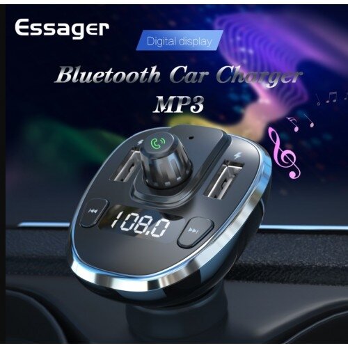 Automobilinis įkroviklis Essager "Dynamic" pilkas 3.4A (2xUSB / FM moduliatorius / USB laikmena) Automobilinis įkroviklis Essager "Dynamic" pilkas 3.4A (2xUSB / FM moduliatorius / USB laikmena)