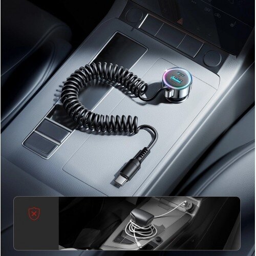 Automobilinis įkroviklis Joyroom "JR-CL07" juodas 72W (1xPD / 1xQC3.0 / with LED Lighting) + "Type-C" laidas 160cm 2 Automobilinis įkroviklis Joyroom "JR-CL07" juodas 72W (1xPD / 1xQC3.0 / with LED Lighting) + "Type-C" laidas 160cm 2