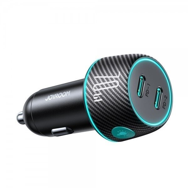 Automobilinis įkroviklis Joyroom "JR-CCN02" juodas 70W (2xPD / with LED Lighting)