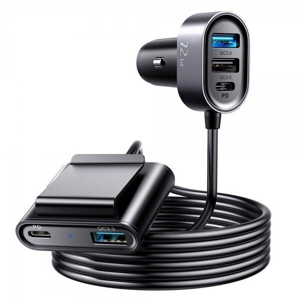 Automobilinis įkroviklis Joyroom "JR-CL05" juodas 72W (2xPD / 3xQC3.0) Automobilinis įkroviklis Joyroom "JR-CL05" juodas 72W (2xPD / 3xQC3.0)