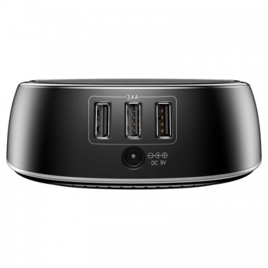 Bevielis įkroviklis Baseus "Star 2in1" juodas 10W (Fast Charging) + 3 USB lizdai 3 Bevielis įkroviklis Baseus "Star 2in1" juodas 10W (Fast Charging) + 3 USB lizdai 3