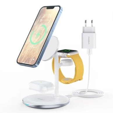 Bevielis įkroviklis Choetech "T585-F 3in1" baltas 15W (skirtas iPhone / Apple Watch / Airpods) Bevielis įkroviklis Choetech "T585-F 3in1" baltas 15W (skirtas iPhone / Apple Watch / Airpods)