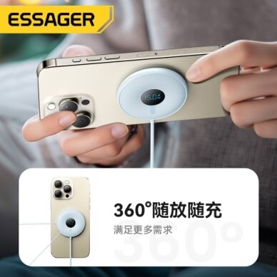 Bevielis įkroviklis Essager "Magnet Absorption" juodas 15W (iPhone + Earphones) 2 Bevielis įkroviklis Essager "Magnet Absorption" juodas 15W (iPhone + Earphones) 2