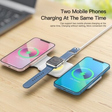 Bevielis įkroviklis Essager "Nuo 3in1" baltas 15W (iPhone / Apple Watch / Airpods / Night Lamp) 4 Bevielis įkroviklis Essager "Nuo 3in1" baltas 15W (iPhone / Apple Watch / Airpods / Night Lamp) 4
