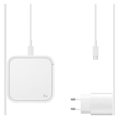 Bevielis įkroviklis Samsung EP-P2400TWEGEU baltas 15W (su įkrovikliu ir laidu komplekte) / 100% Genuine / Bevielis įkroviklis Samsung EP-P2400TWEGEU baltas 15W (su įkrovikliu ir laidu komplekte) / 100% Genuine /