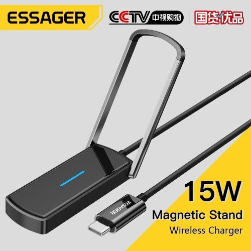 Bevielis įkroviklis Essager "Aurora" stovas / laikiklis juodas 15W (Magsafe Compatible) 3