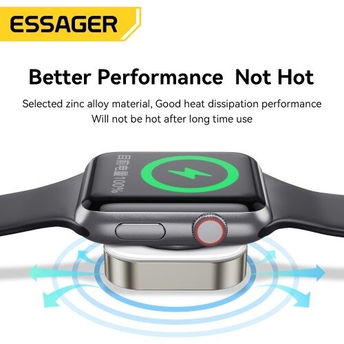 Bevielis įkroviklis Essager "Bay Portable C" baltas (skirtas Apple Watch) 2 Bevielis įkroviklis Essager "Bay Portable C" baltas (skirtas Apple Watch) 2