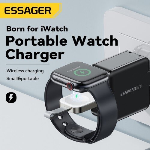 Bevielis įkroviklis Essager "Bay Portable L" baltas (skirtas Apple Watch) 1 Bevielis įkroviklis Essager "Bay Portable L" baltas (skirtas Apple Watch) 1