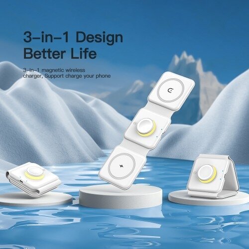 Bevielis įkroviklis Essager "Nuo 3in1" baltas 15W (iPhone / Apple Watch / Airpods / Night Lamp) 2 Bevielis įkroviklis Essager "Nuo 3in1" baltas 15W (iPhone / Apple Watch / Airpods / Night Lamp) 2