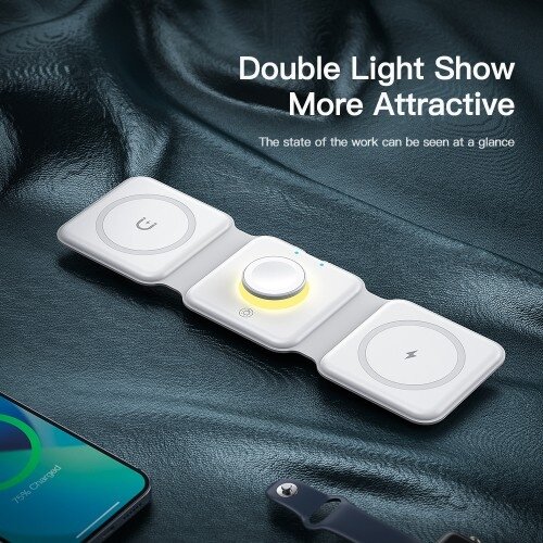 Bevielis įkroviklis Essager "Nuo 3in1" baltas 15W (iPhone / Apple Watch / Airpods / Night Lamp) 3 Bevielis įkroviklis Essager "Nuo 3in1" baltas 15W (iPhone / Apple Watch / Airpods / Night Lamp) 3