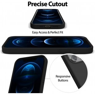 Dėklas Mercury Silicone Case Apple iPhone 12 / 12 Pro juodas
