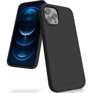 Dėklas Mercury Silicone Case Apple iPhone 12 / 12 Pro juodas
