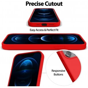 Dėklas Mercury Silicone Case Apple iPhone 12 / 12 Pro raudonas
