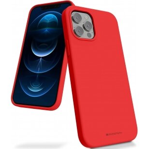 Dėklas Mercury Silicone Case Apple iPhone 12 / 12 Pro raudonas