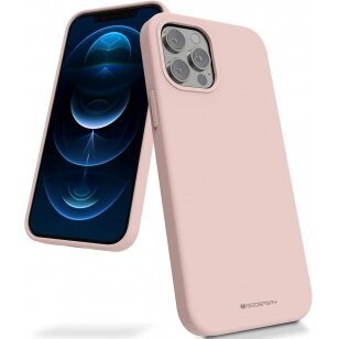 Dėklas Mercury Silicone Case Apple iPhone 12 mini rožinio smėlio