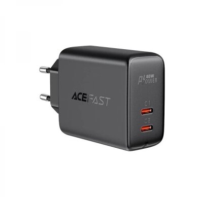 Įkroviklis Acefast "A9" juodas 40W (2xPD) Įkroviklis Acefast "A9" juodas 40W (2xPD)