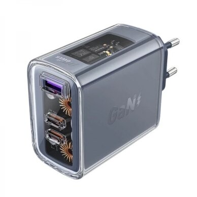 Įkroviklis Acefast "GaN" pilkas 65W (2xPD / 1xQC3.0) Įkroviklis Acefast "GaN" pilkas 65W (2xPD / 1xQC3.0)