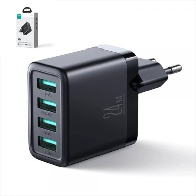 Įkroviklis Joyroom "JR-TCN03" juodas 24W (4xUSB) Įkroviklis Joyroom "JR-TCN03" juodas 24W (4xUSB)
