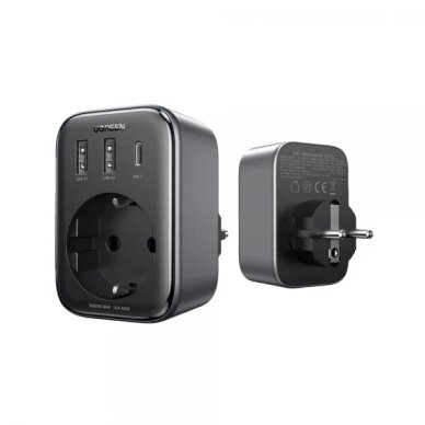 Įkroviklis Ugreen "CD314" juodas 30W (1xPD / 2xQC3.0 / 1xAC) Įkroviklis Ugreen "CD314" juodas 30W (1xPD / 2xQC3.0 / 1xAC)