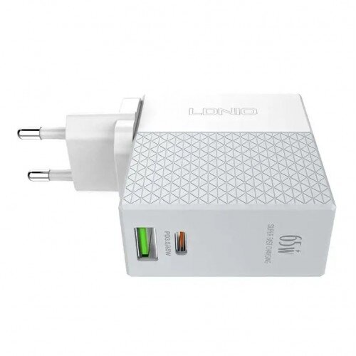 Įkroviklis LDnio "A2620C" baltas 65W (PD / QC3.0) + "Type-C / Type-C" 100cm laidas Įkroviklis LDnio "A2620C" baltas 65W (PD / QC3.0) + "Type-C / Type-C" 100cm laidas