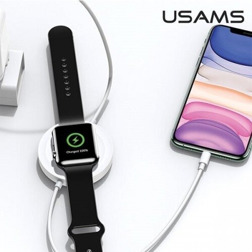 Įkroviklis USAMS "CC096" skirtas iWatch juodas + "lightning" prailginimu 3