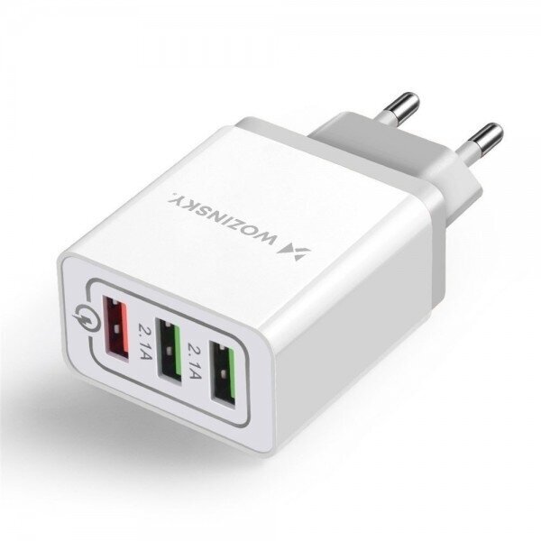 Įkroviklis Wozinsky "WWC-01" baltas (3xUSB / 30W) Įkroviklis Wozinsky "WWC-01" baltas (3xUSB / 30W)