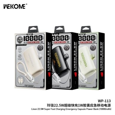 Išorinė baterija WK Design "WP-113" juodas 10000mAh (22.5W)