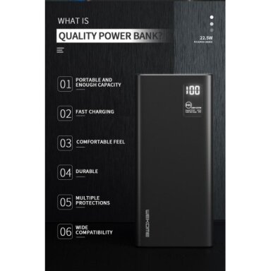 Išorinė baterija WK Design "WP-121" juodas 20000mAh