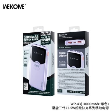 Išorinė baterija WK Design "WP-43" violetinis 20000mAh (22.5W)