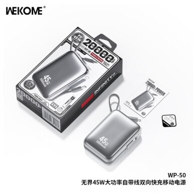 Išorinė baterija WK Design "WP-50" baltas 20000mAh (45W)