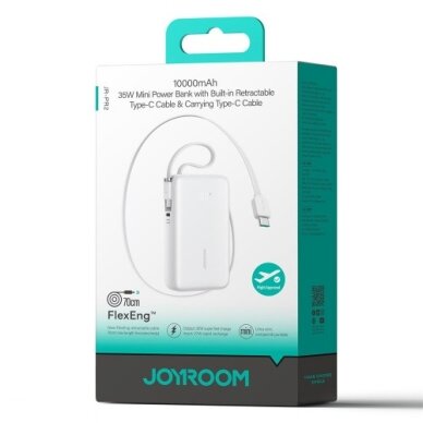 Išorinė baterija Joyroom "JR-PR2 Mini" baltas 10000mAh (35W) 5