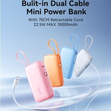 Išorinė baterija Joyroom "JR-PR2 Mini" baltas 10000mAh (35W) 6