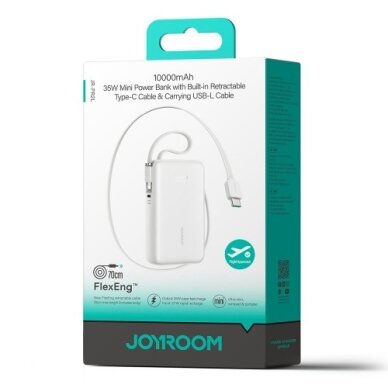 Išorinė baterija Joyroom "JR-PR2L" baltas 10000mAh (35W) 3
