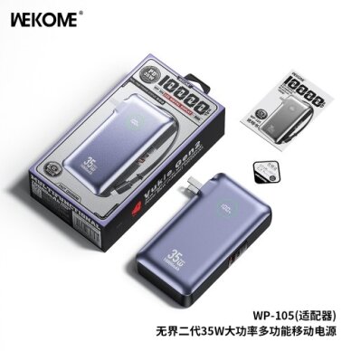 Išorinė baterija WK Design "WP-101" juodas 10000mAh 3