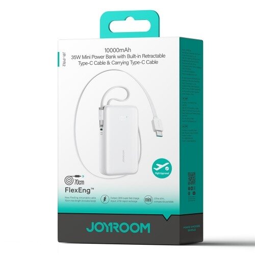 Išorinė baterija Joyroom "JR-PR2 Mini" baltas 10000mAh (35W) 5