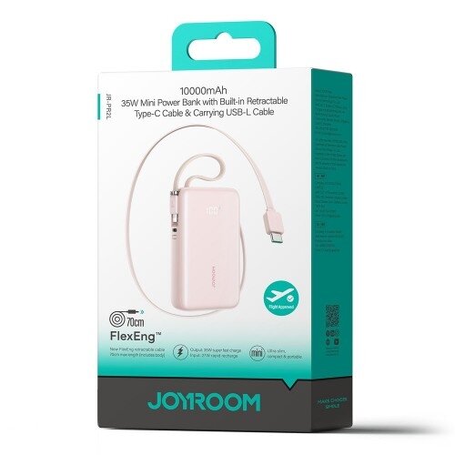 Išorinė baterija Joyroom "JR-PR2L" rožinis 10000mAh (35W) 3
