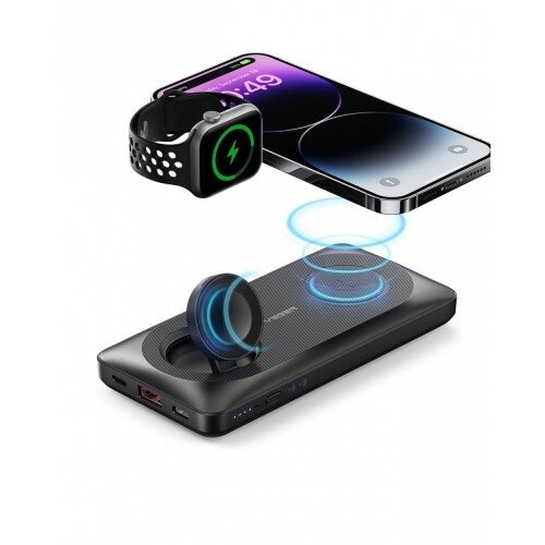 Išorinė baterija Veger "W1156" juodas 10000mAh (Wireless Charge 15W / PD 22.5W / QC3.0) 1