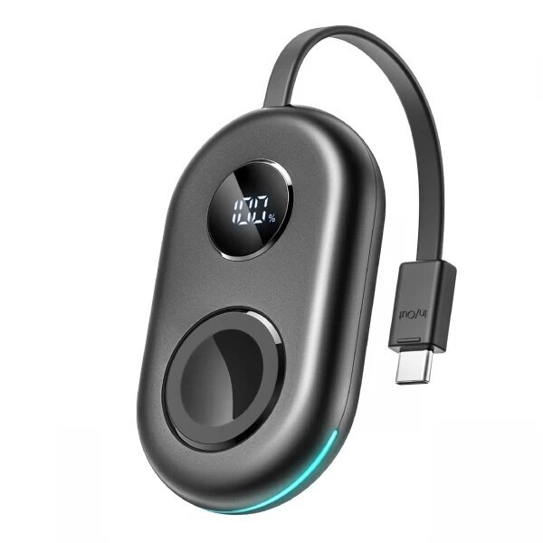 Išorinė baterija Joyroom "JR-W09" juoda 2500mAh (Wireless Charge) + integruotas Type-C laidas