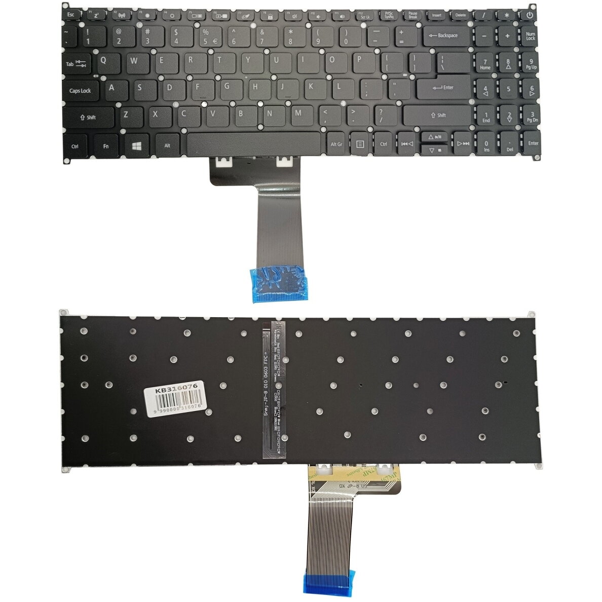 Klaviatūra ACER: Aspire 3 A315-23, su pašvietimu Klaviatūra ACER: Aspire 3 A315-23, su pašvietimu