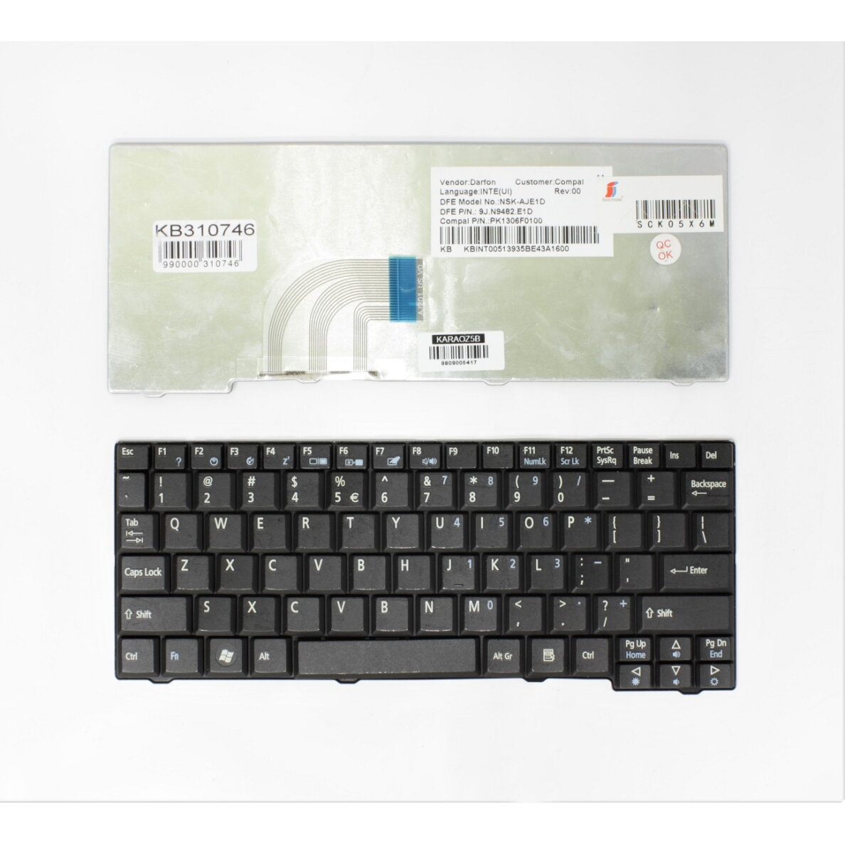 Klaviatūra ACER Aspire: One A110, A150, D150, D250, KAV10, KAV60, ZG5, ZG8 Klaviatūra ACER Aspire: One A110, A150, D150, D250, KAV10, KAV60, ZG5, ZG8